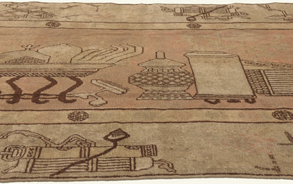 5 x 7 - Rust Antique Turkestan Khotan Rug - 79799