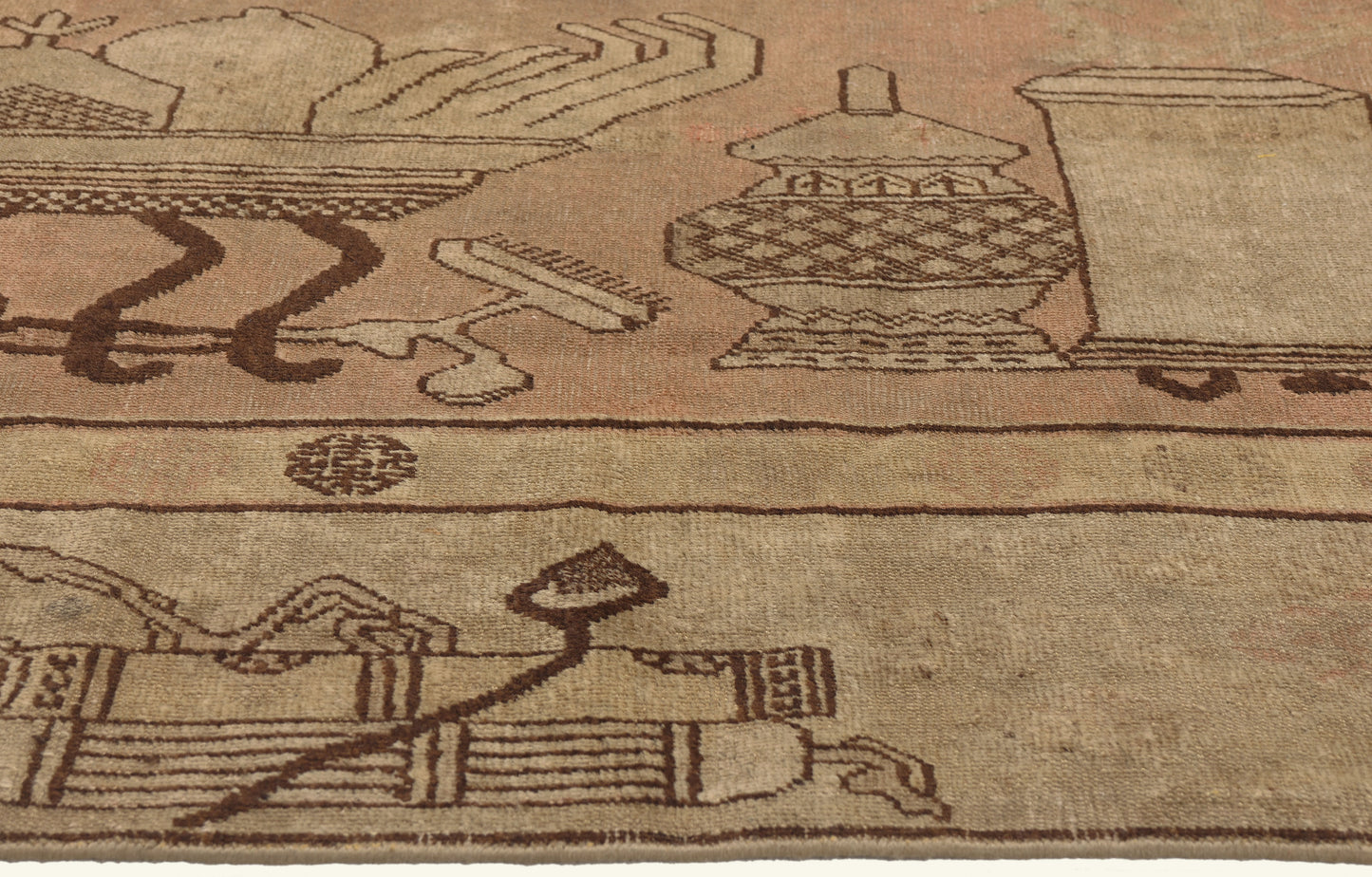 5 x 7 - Rust Antique Turkestan Khotan Rug - 79799