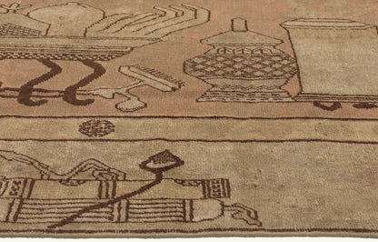 5 x 7 - Rust Antique Turkestan Khotan Rug - 79799