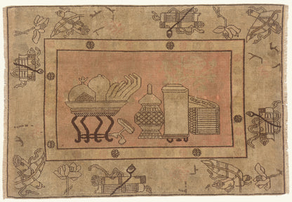 5 x 7 - Rust Antique Turkestan Khotan Rug - 79799