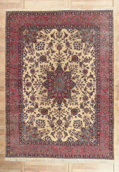 10 x 14 - Ivory Antique Persian Kerman Rug - 79800