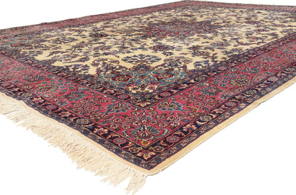 10 x 14 - Ivory Antique Persian Kerman Rug - 79800
