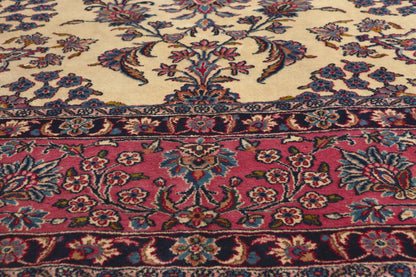 10 x 14 - Ivory Antique Persian Kerman Rug - 79800