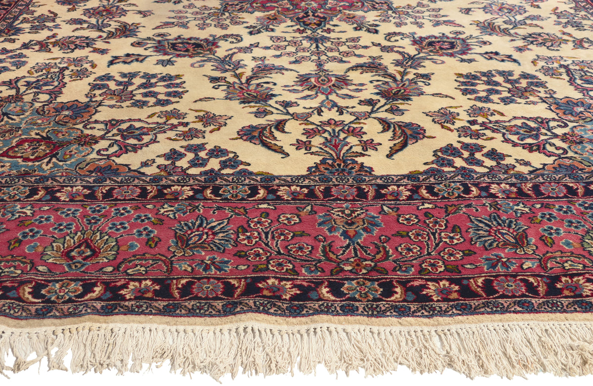 10 x 14 - Ivory Antique Persian Kerman Rug - 79800
