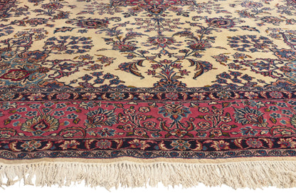 10 x 14 - Ivory Antique Persian Kerman Rug - 79800