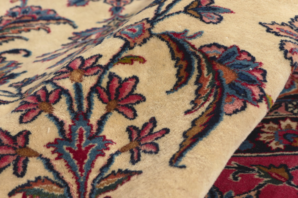 10 x 14 - Ivory Antique Persian Kerman Rug - 79800