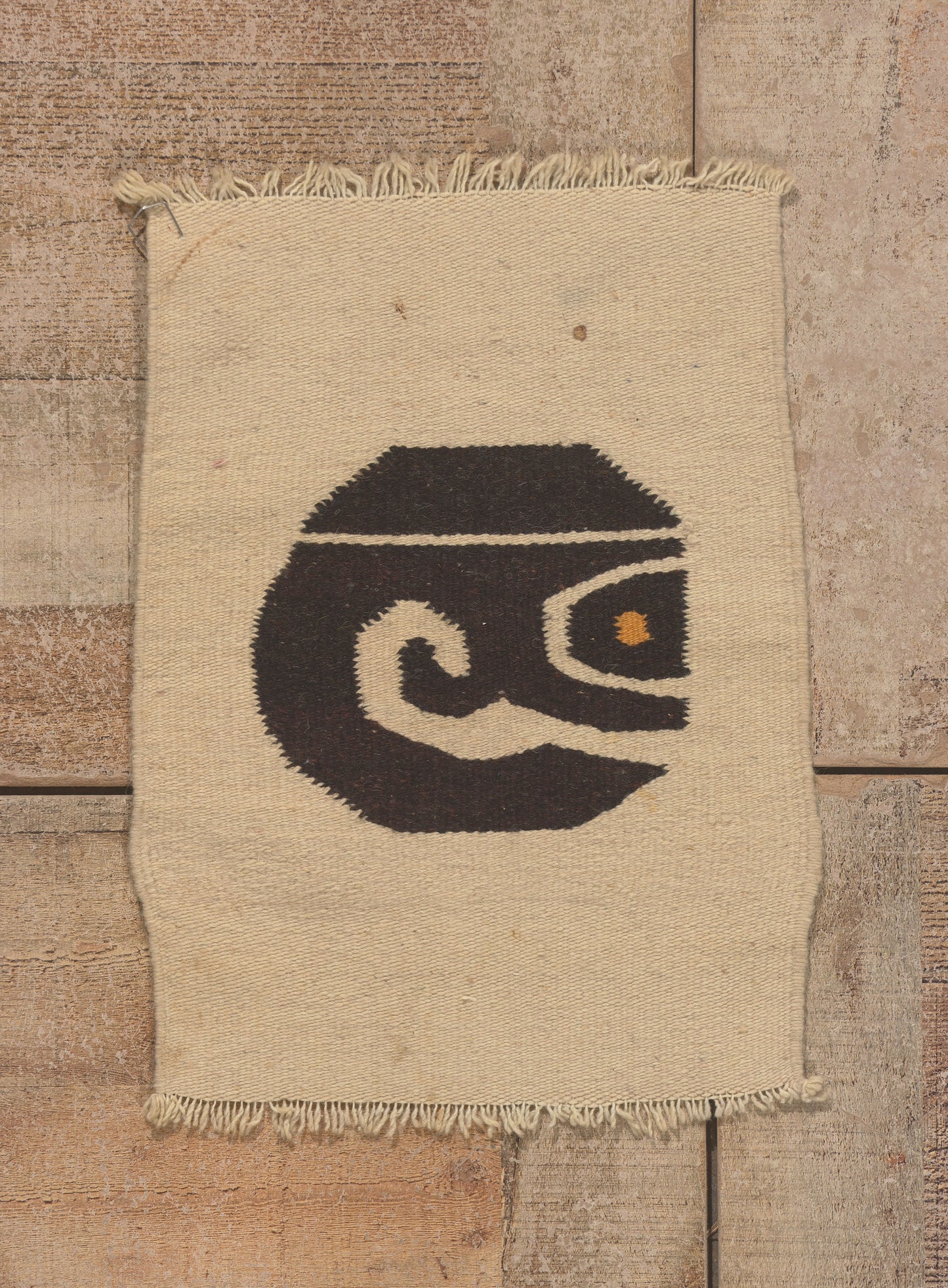 1 x 2 - Beige Vintage Mexican Zapotec Rug - 79802