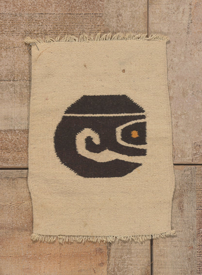 1 x 2 - Beige Vintage Mexican Zapotec Rug - 79802