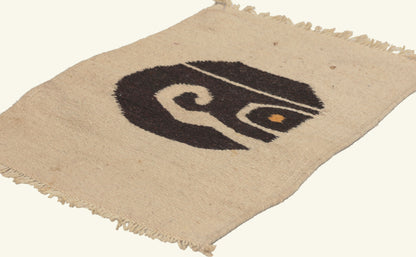 1 x 2 - Beige Vintage Mexican Zapotec Rug - 79802