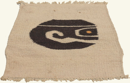 1 x 2 - Beige Vintage Mexican Zapotec Rug - 79802
