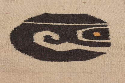 1 x 2 - Beige Vintage Mexican Zapotec Rug - 79802