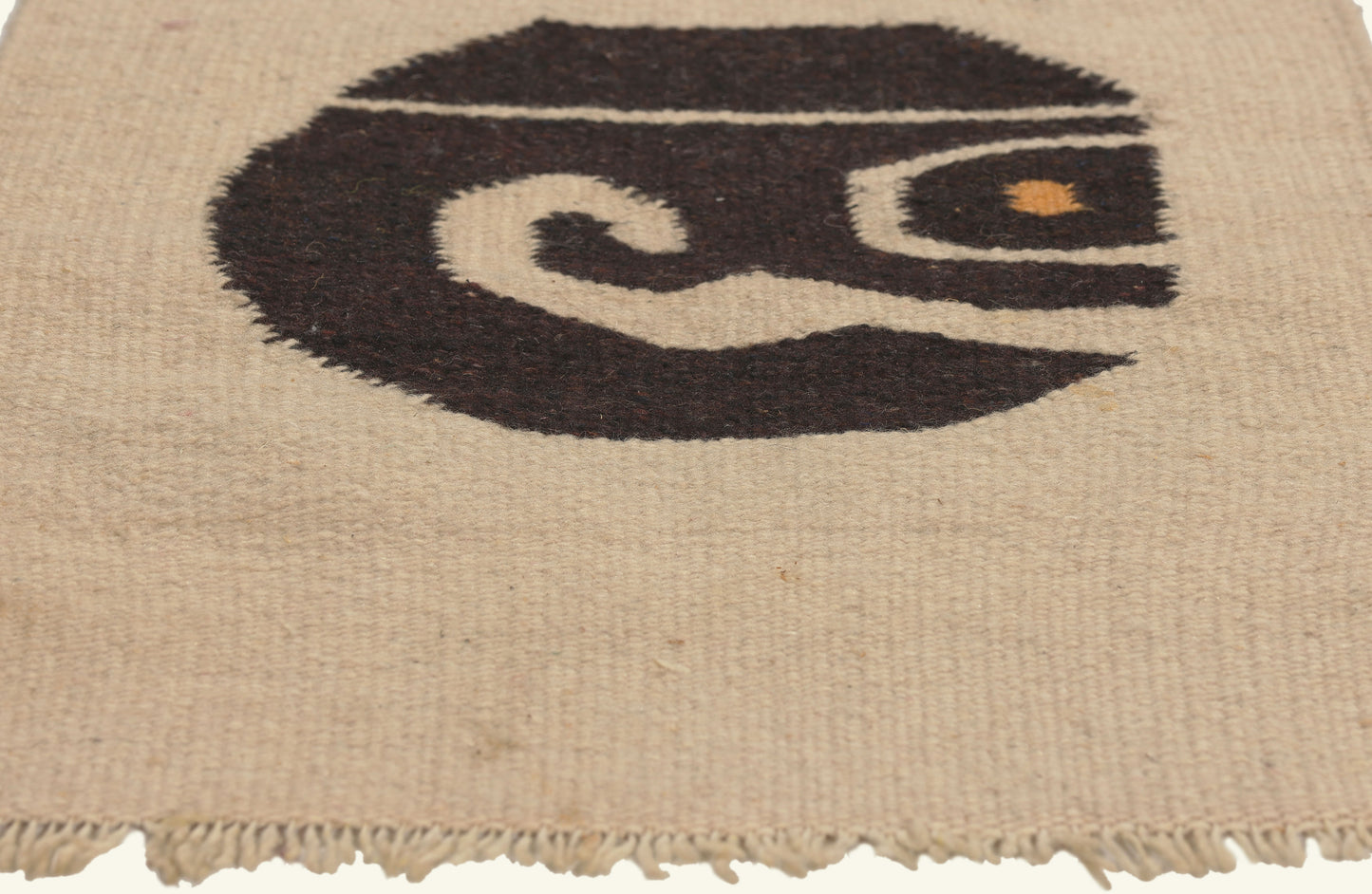 1 x 2 - Beige Vintage Mexican Zapotec Rug - 79802