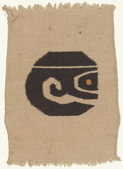 1 x 2 - Beige Vintage Mexican Zapotec Rug - 79802