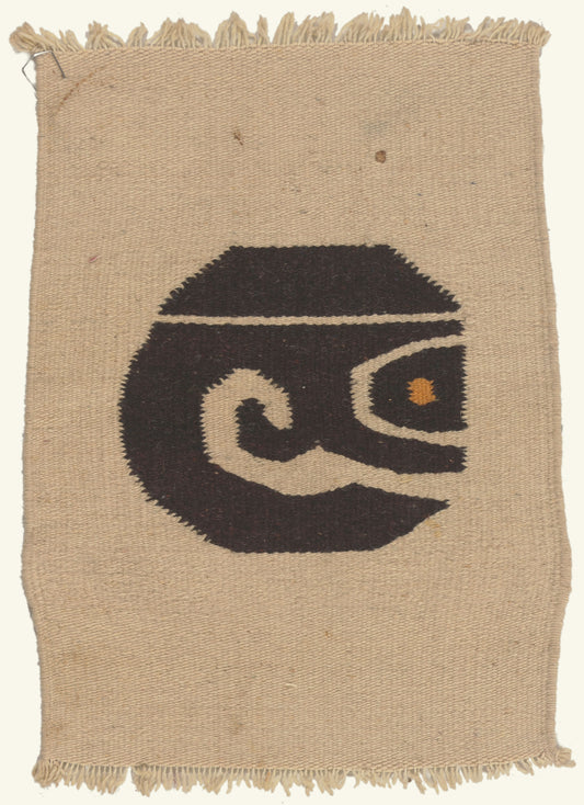 1 x 2 - Beige Vintage Mexican Zapotec Rug - 79802