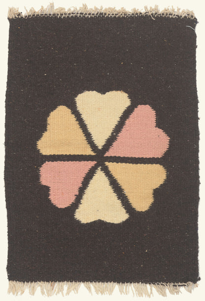 1 x 2 - Brown Vintage Mexican Zapotec Rug - 79803