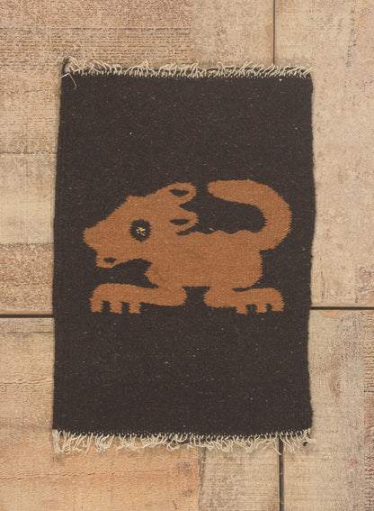 1 x 2 - Brown Vintage Mexican Zapotec Rug - 79804