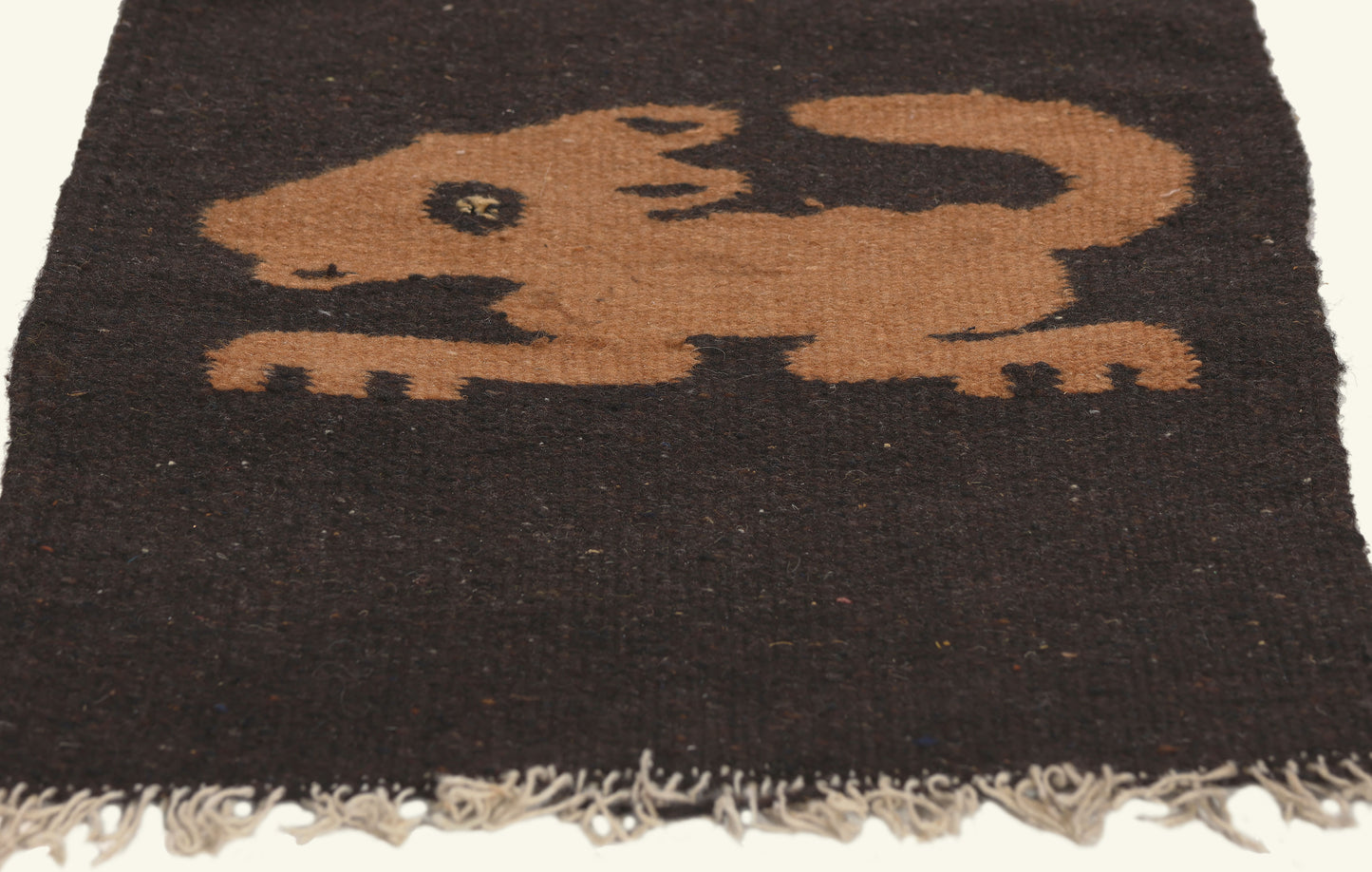 1 x 2 - Brown Vintage Mexican Zapotec Rug - 79804