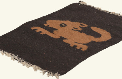 1 x 2 - Brown Vintage Mexican Zapotec Rug - 79804