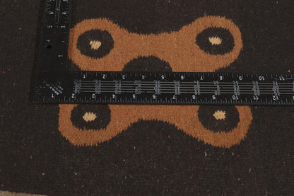1 x 2 - Brown Vintage Mexican Zapotec Rug - 79805