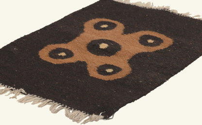 1 x 2 - Brown Vintage Mexican Zapotec Rug - 79805