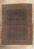 10 x 13 - Navy Blue Antique Persian Kashan Rug - 79806