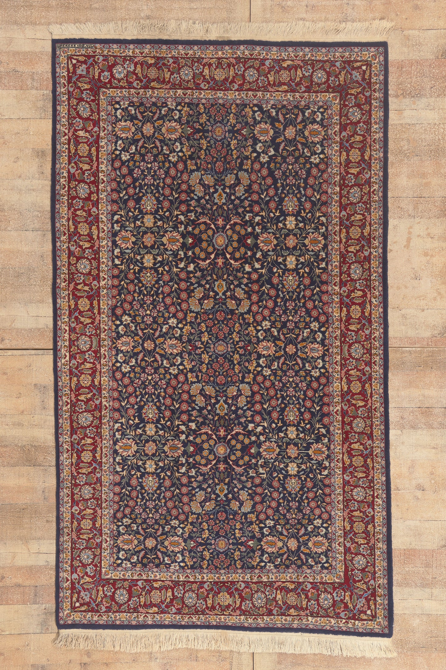 5 x 9 - Navy Blue Vintage Chinese Tabriz Rug - 79807