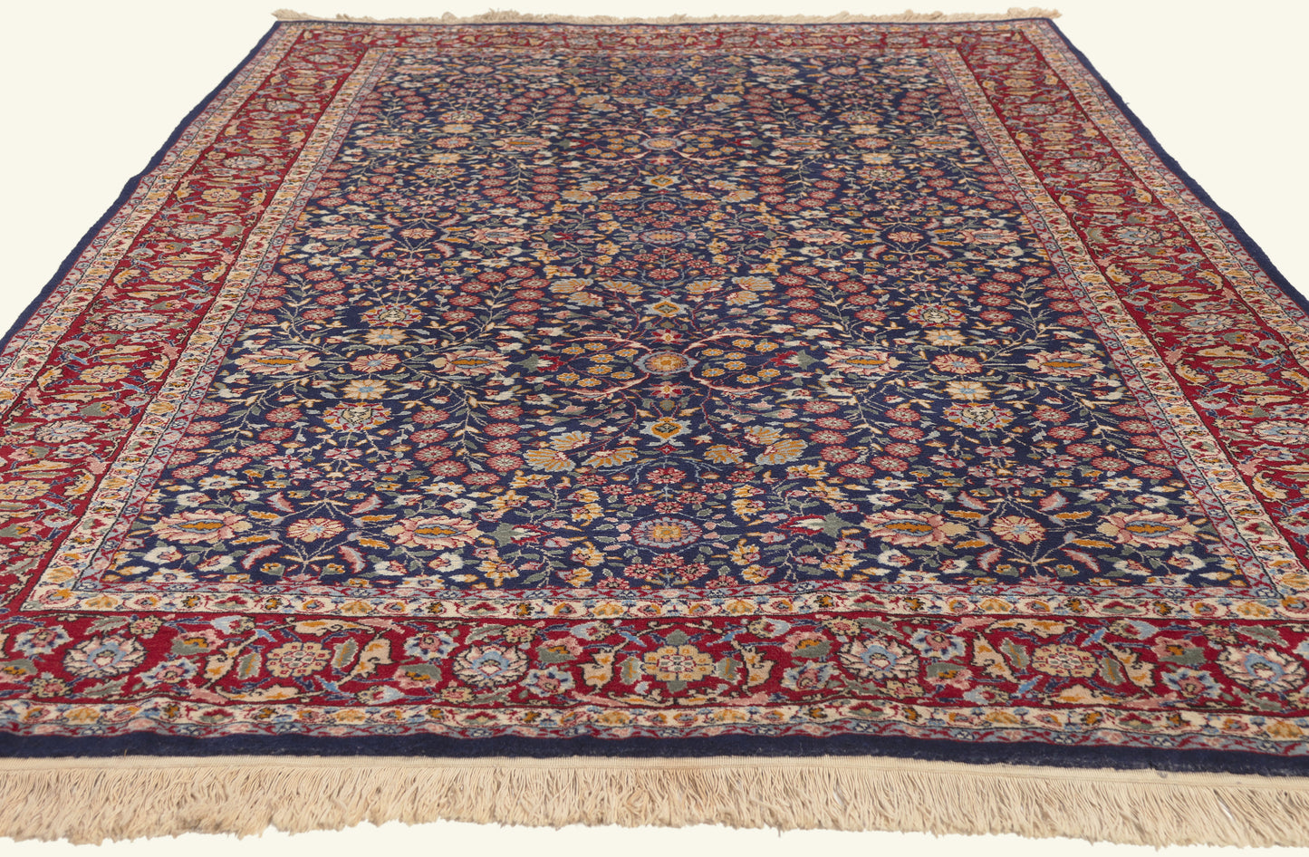 5 x 9 - Navy Blue Vintage Chinese Tabriz Rug - 79807