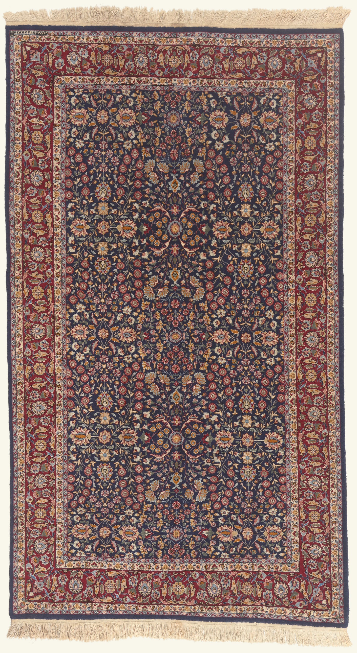 5 x 9 - Navy Blue Vintage Chinese Tabriz Rug - 79807