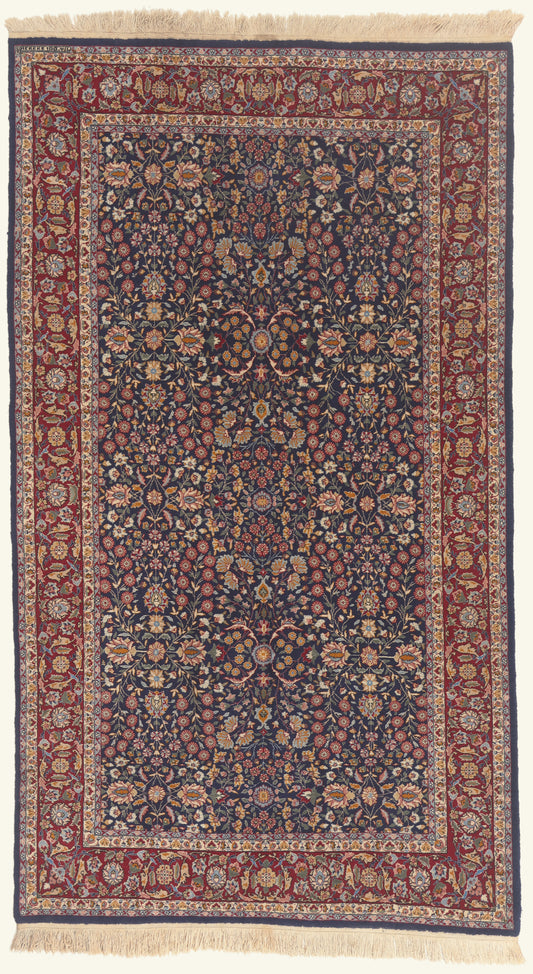 5 x 9 - Navy Blue Vintage Chinese Tabriz Rug - 79807