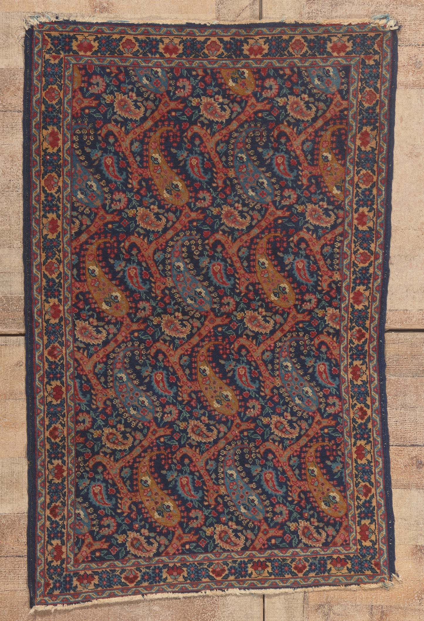 3 x 4 - Navy Blue Antique Persian Tabriz Rug - 79808