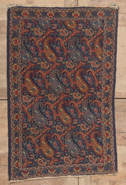 3 x 4 - Navy Blue Antique Persian Tabriz Rug - 79808