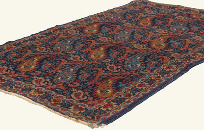 3 x 4 - Navy Blue Antique Persian Tabriz Rug - 79808