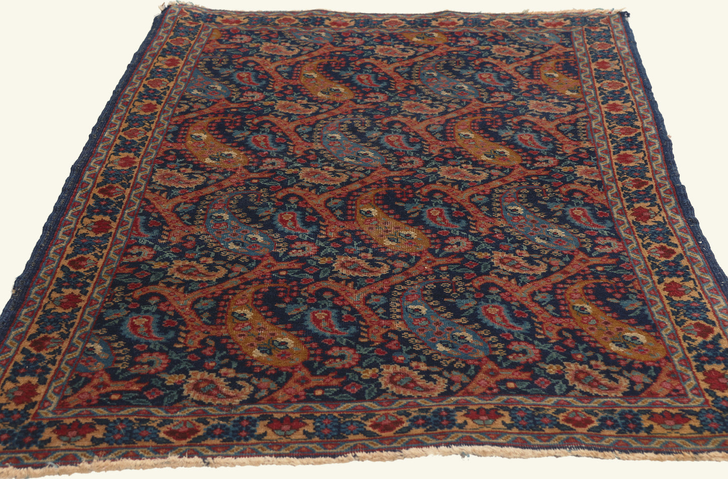 3 x 4 - Navy Blue Antique Persian Tabriz Rug - 79808