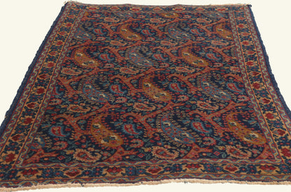 3 x 4 - Navy Blue Antique Persian Tabriz Rug - 79808