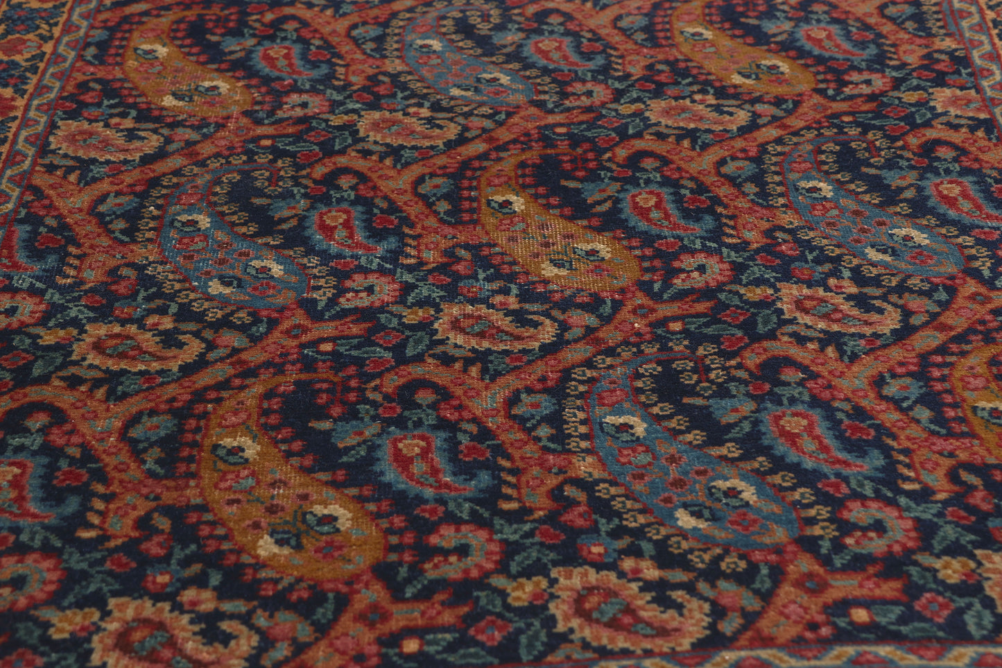 3 x 4 - Navy Blue Antique Persian Tabriz Rug - 79808