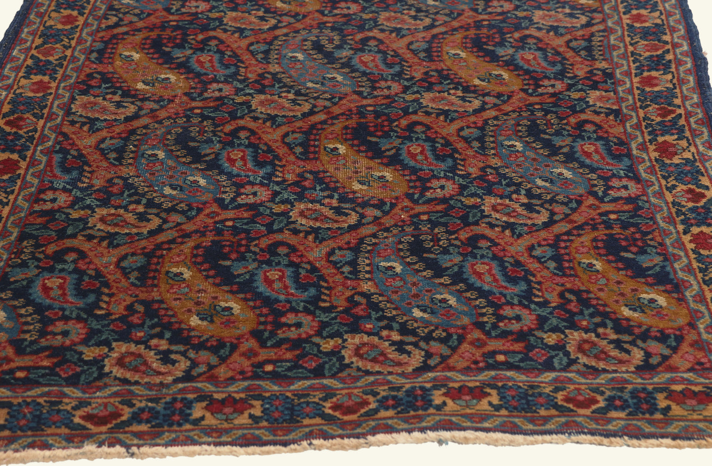 3 x 4 - Navy Blue Antique Persian Tabriz Rug - 79808