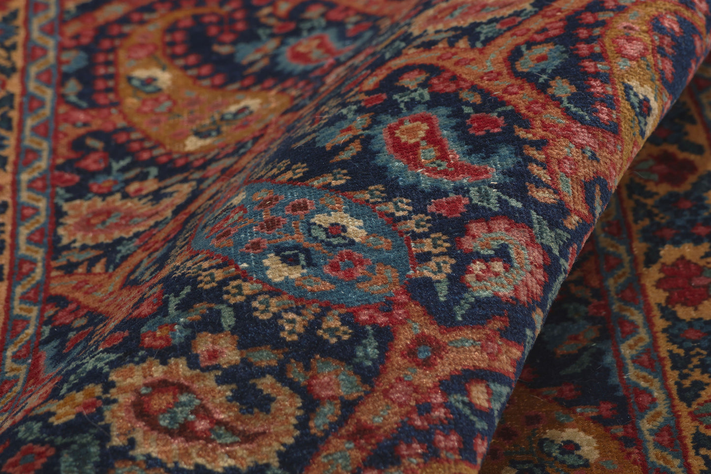 3 x 4 - Navy Blue Antique Persian Tabriz Rug - 79808