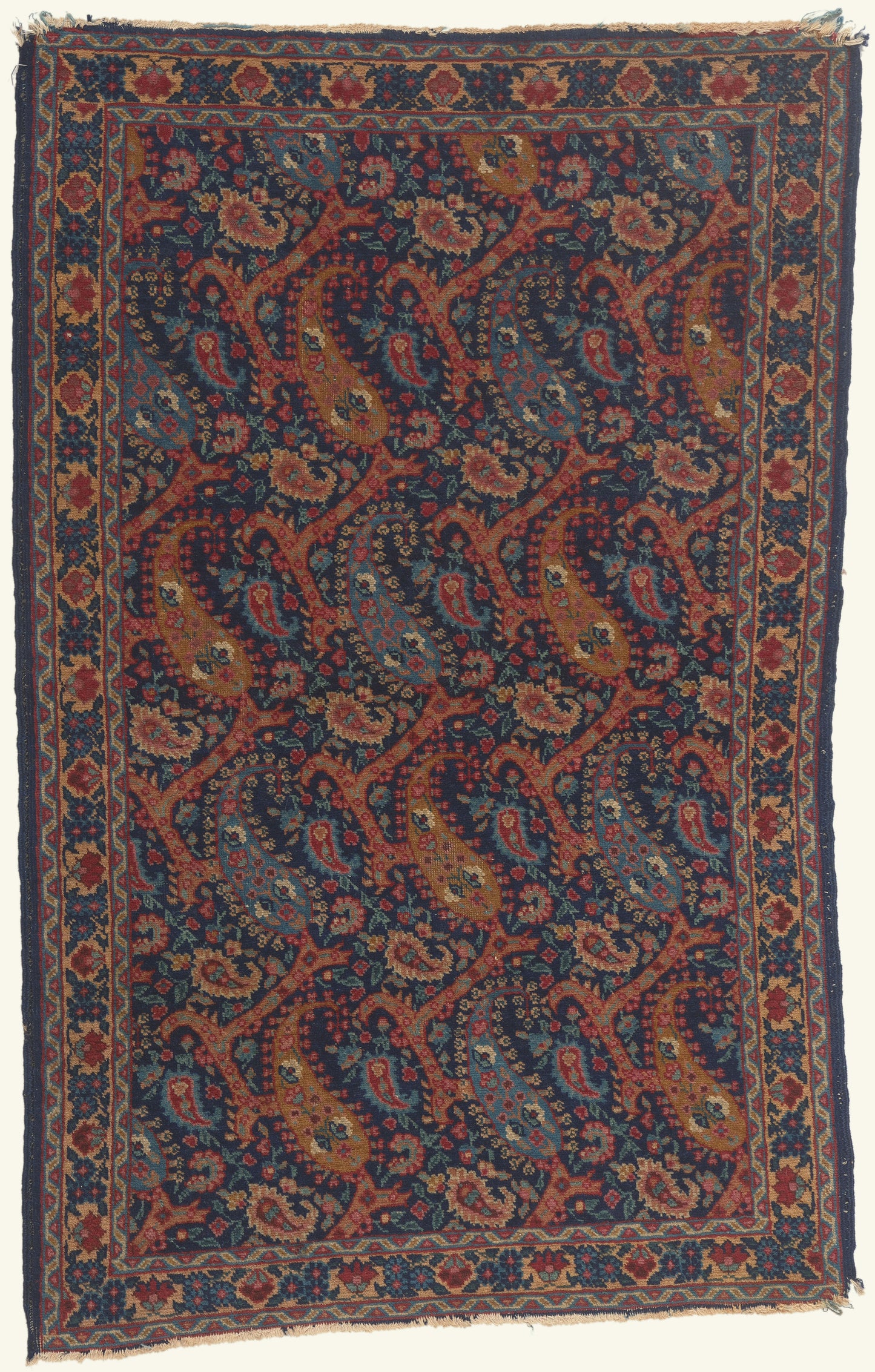 3 x 4 - Navy Blue Antique Persian Tabriz Rug - 79808