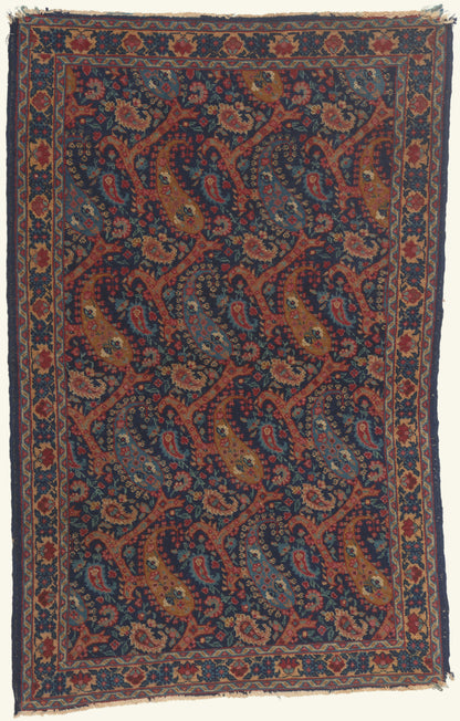 3 x 4 - Navy Blue Antique Persian Tabriz Rug - 79808