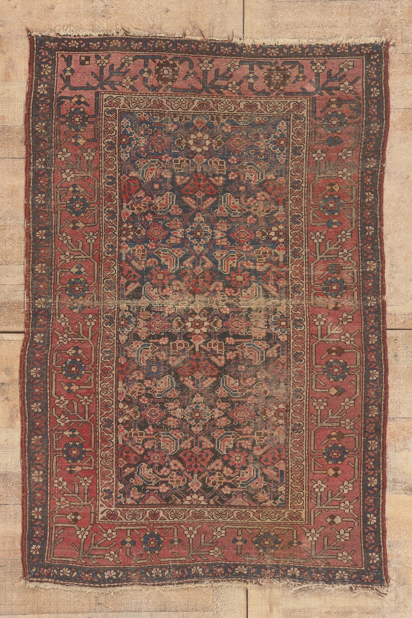 4 x 5 - Navy Blue Antique Persian Malayer Rug - 79811