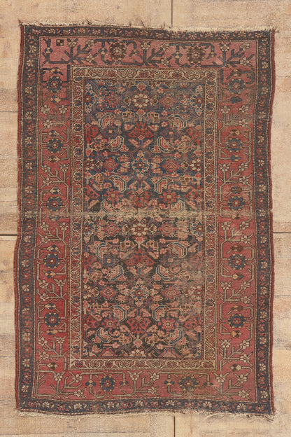4 x 5 - Navy Blue Antique Persian Malayer Rug - 79811