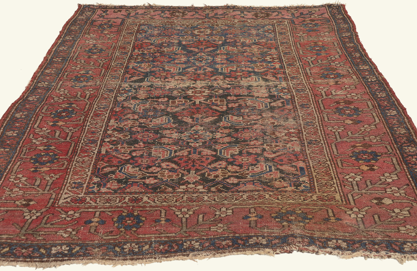 4 x 5 - Navy Blue Antique Persian Malayer Rug - 79811