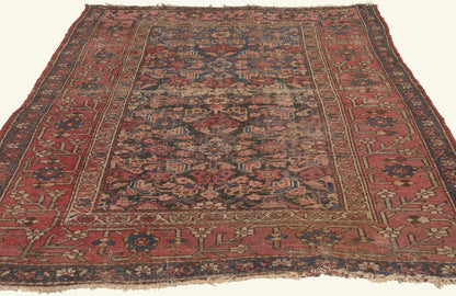 4 x 5 - Navy Blue Antique Persian Malayer Rug - 79811