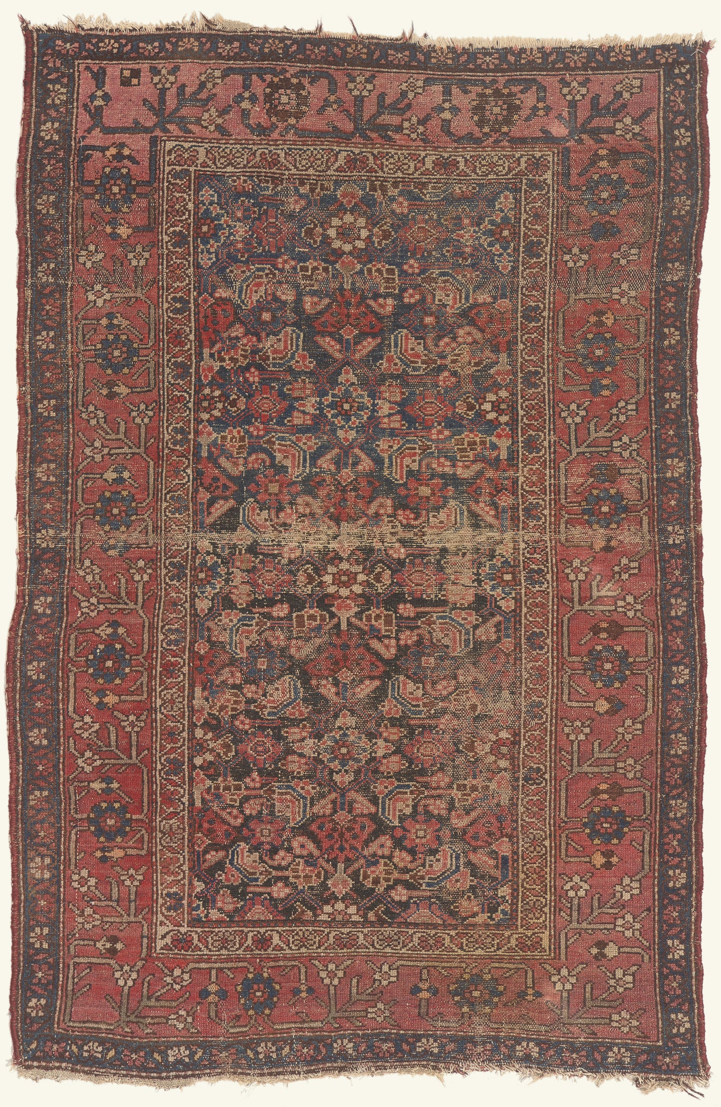 4 x 5 - Navy Blue Antique Persian Malayer Rug - 79811