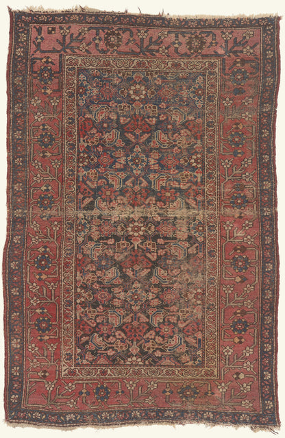 4 x 5 - Navy Blue Antique Persian Malayer Rug - 79811