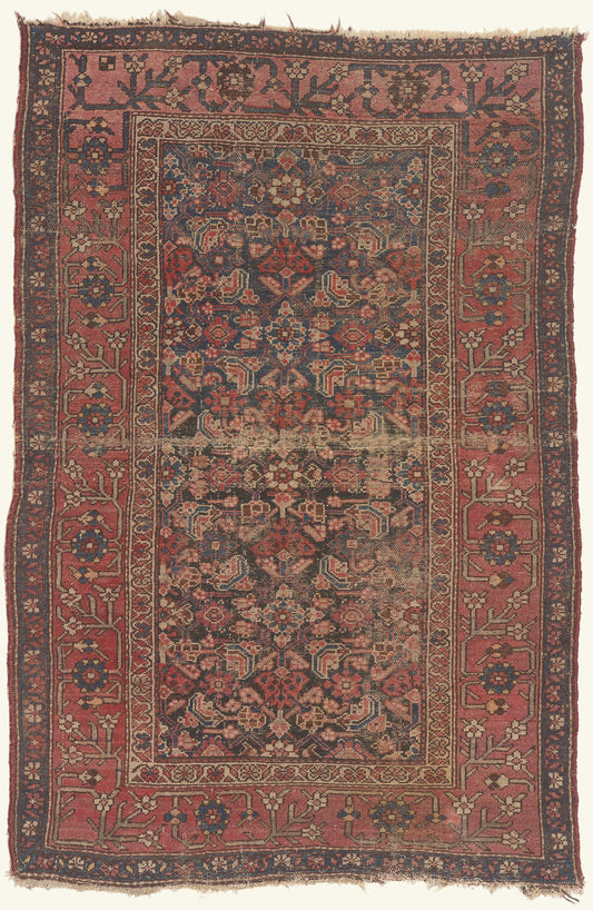 4 x 5 - Navy Blue Antique Persian Malayer Rug - 79811