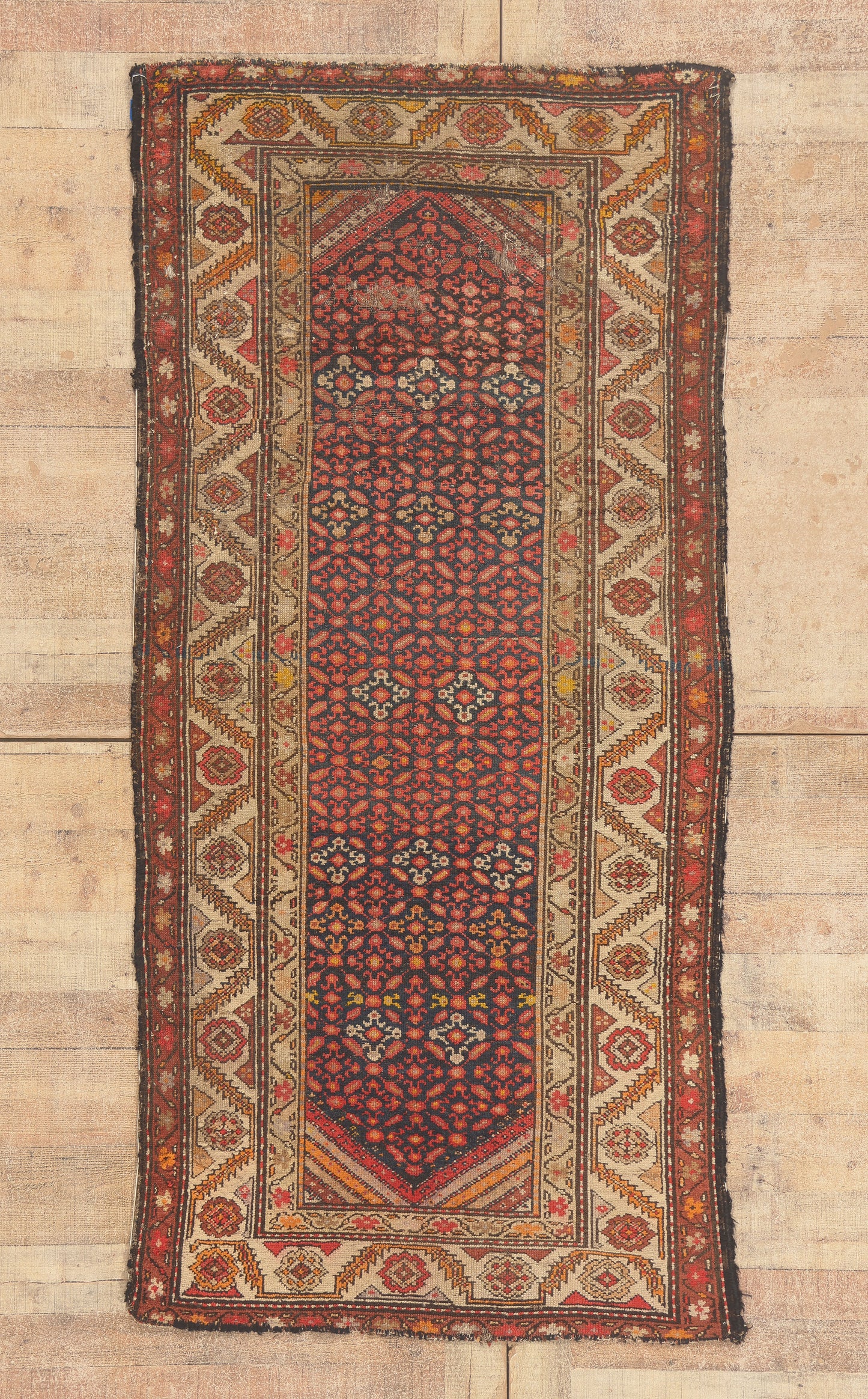 4 x 7 - Navy Blue Antique Caucasian Kazak Rug - 79812