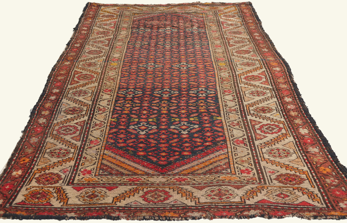 4 x 7 - Navy Blue Antique Caucasian Kazak Rug - 79812