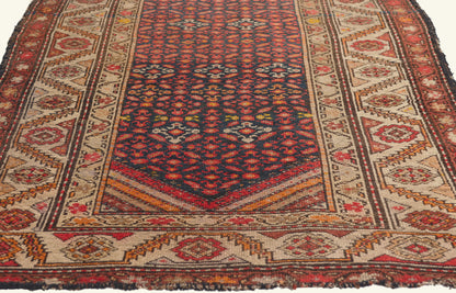 4 x 7 - Navy Blue Antique Caucasian Kazak Rug - 79812