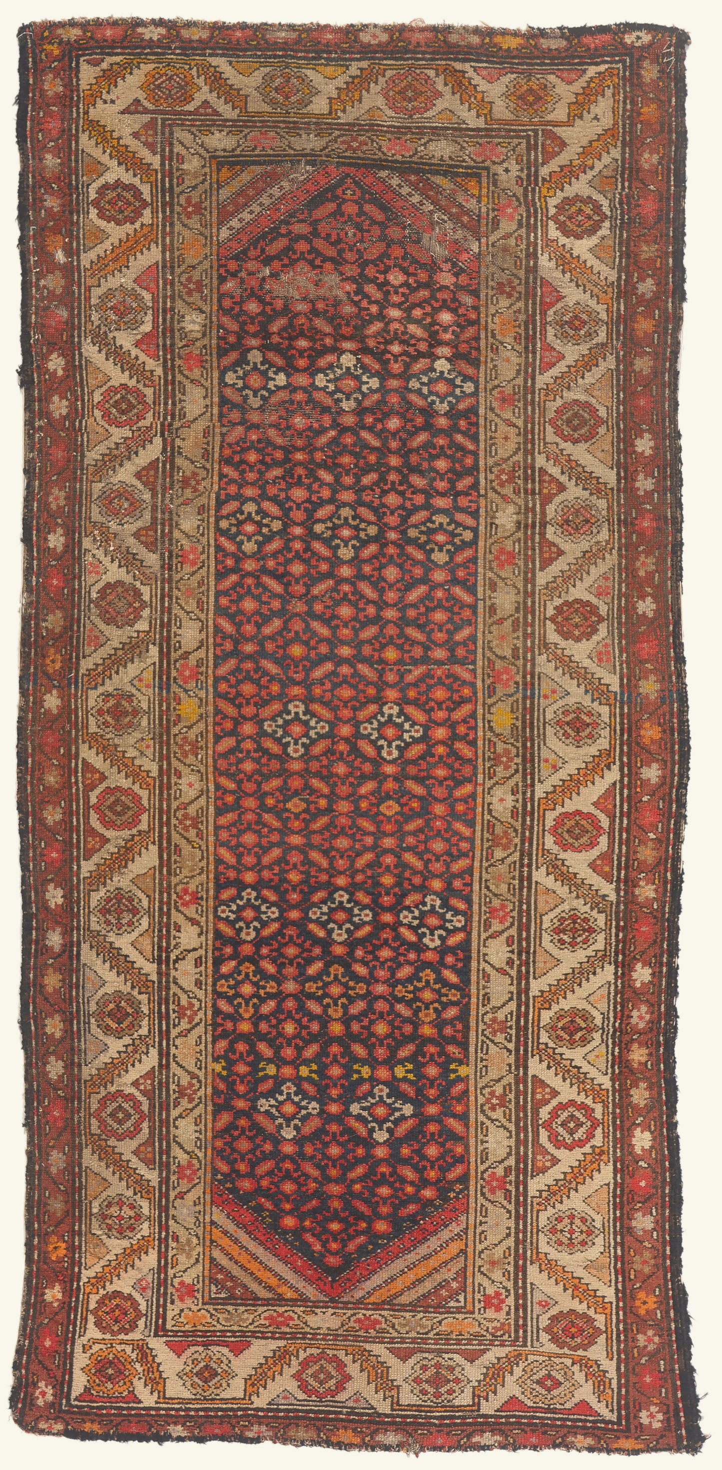 4 x 7 - Navy Blue Antique Caucasian Kazak Rug - 79812